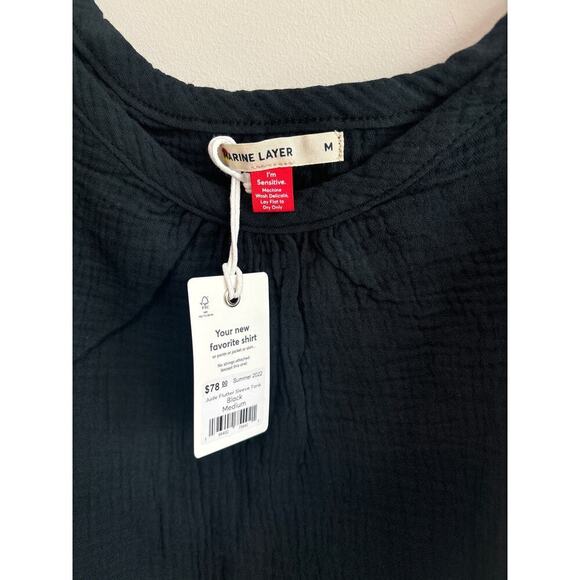 NWT Marine Layer Jude Flutter Sleeve Tank In Black Size Medium - Picture 4 of 6